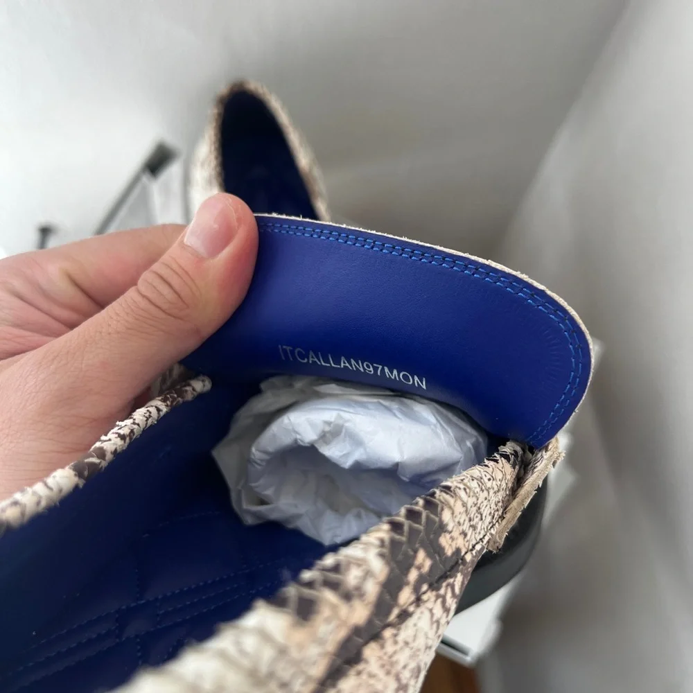 BNIB Burberry Men’s Loafers White Barbed Snakeskin Size 45 US 12 Floor Model - Picture 6 of 10